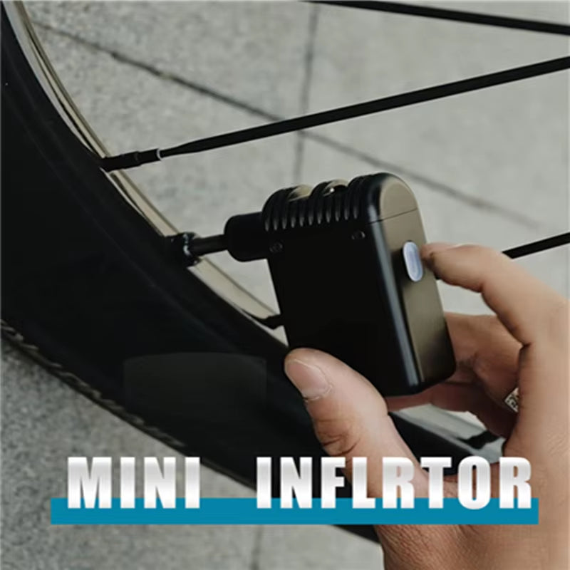 100PSI Portable Pocket Bike Pump Electric Air Pump Rechargeable Compressory Tire Inflator for Motorcycle Riding Bicycle Pump