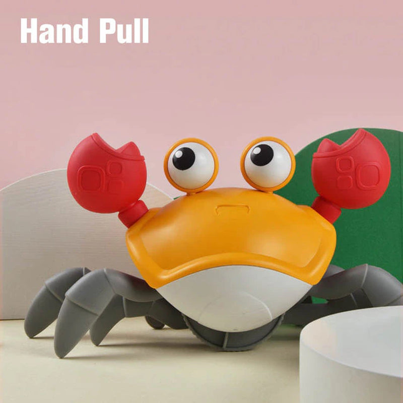 Dancing Crab Toy for Babies Crawling Interactive Escape Crabs Walking Dancing with Music Automatically Avoid Obstacles Toys