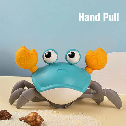 Dancing Crab Toy for Babies Crawling Interactive Escape Crabs Walking Dancing with Music Automatically Avoid Obstacles Toys